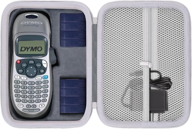 Baval حافظة طابعة الملصقات متوافقة مع DYMO LetraTag LT-100H/LT-100H Plus صانع الملصقات المحمول (حافظة رمادية) - Image 1
